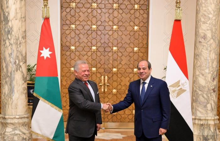 الرئيس السيسى وملك الأردن يجددان رفضهما لكل الانتهاكات والممارسات التعسفية ضد الشعب الفلسطينى
