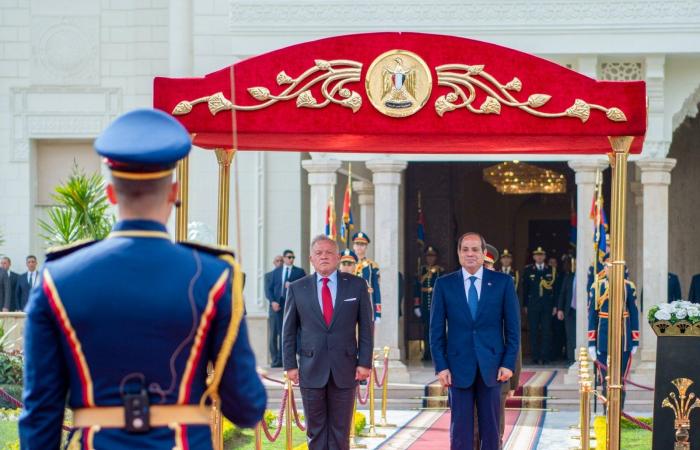 الرئيس السيسى وملك الأردن يجددان رفضهما لكل الانتهاكات والممارسات التعسفية ضد الشعب الفلسطينى