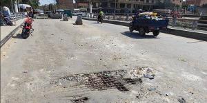 انهيار جزئي بكوبري "شنودة" في طنطا، والأجهزة التنفيذية تكثف جهودها لتأمين الموقع (فيديو)