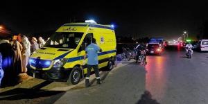 إصابة 3 أشخاص في انقلاب دراجة نارية بطريق كفر أبو ذكري بمنية النصر