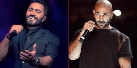 أحمد سعد وتامر حسني يشعلان حفل استقبال منتخب مصر بالساحل بأغنية "حلوة يا بلدي" (فيديو)