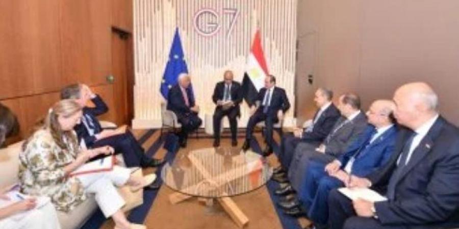 الرئيس السيسى: حريصون على العمل مع الاتحاد الأوروبى لتنفيذ اتفاق إنهاء حرب غزة