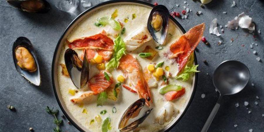 بمذاق المطاعم، طريقة عمل شوربة السي فود بالكريمة