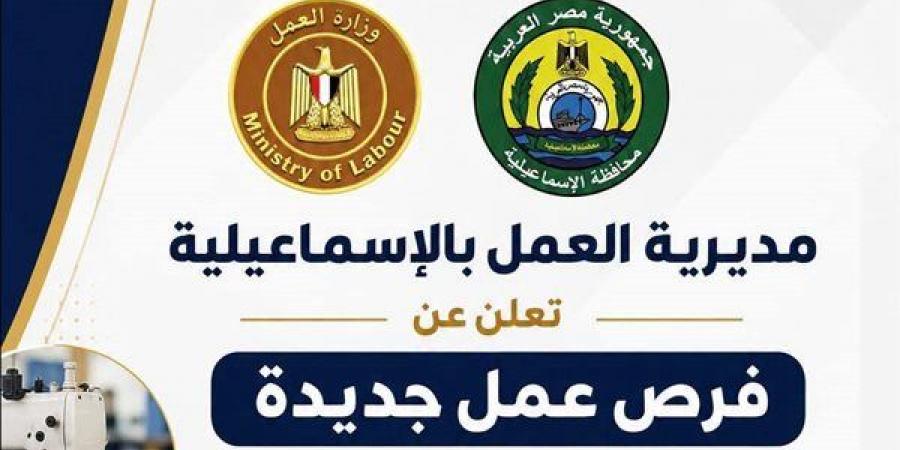 60 فرصة عمل جديدة بالإسماعيلية، مديرية العمل تعلن وظائف بالمنطقة الحرة للشباب